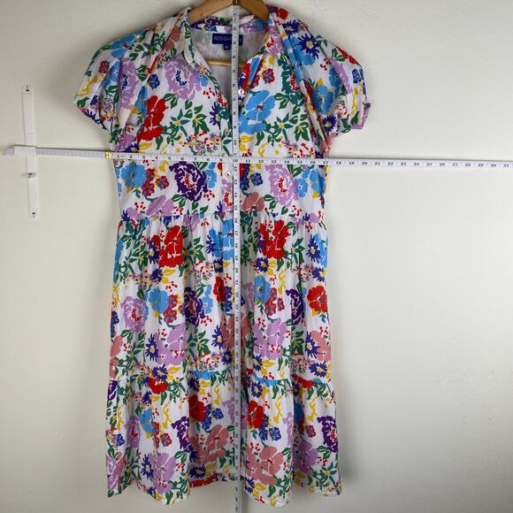 Ro's Garden Romy Dress Size XS Fantasia Floral White Blue Pink Mini - Picture 14 of 14